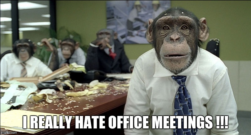 office meetings seem to always get out of hand | I REALLY HATE OFFICE MEETINGS !!! | image tagged in business | made w/ Imgflip meme maker