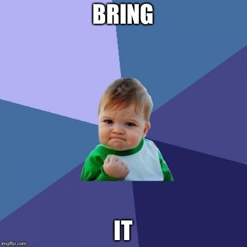 Success Kid Meme | BRING; IT | image tagged in memes,success kid | made w/ Imgflip meme maker