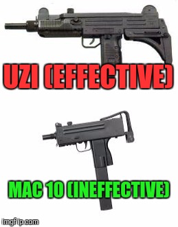 UZI (EFFECTIVE) MAC 10 (INEFFECTIVE) | made w/ Imgflip meme maker