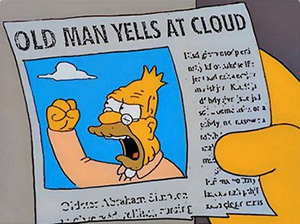 Grandpa Simpson cloud Blank Meme Template
