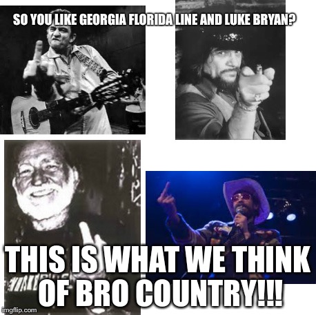Luke Bryan Birthday | SO YOU LIKE GEORGIA FLORIDA LINE AND LUKE BRYAN? THIS IS WHAT WE THINK OF BRO COUNTRY!!! | image tagged in luke bryan birthday | made w/ Imgflip meme maker