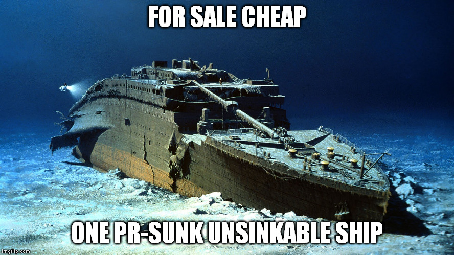 FOR SALE CHEAP ONE PR-SUNK UNSINKABLE SHIP | made w/ Imgflip meme maker