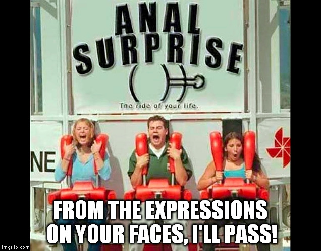 I wonder how they get you on? | FROM THE EXPRESSIONS ON YOUR FACES, I'LL PASS! | image tagged in ride,anal,carnival,shocked,ouch,nope | made w/ Imgflip meme maker