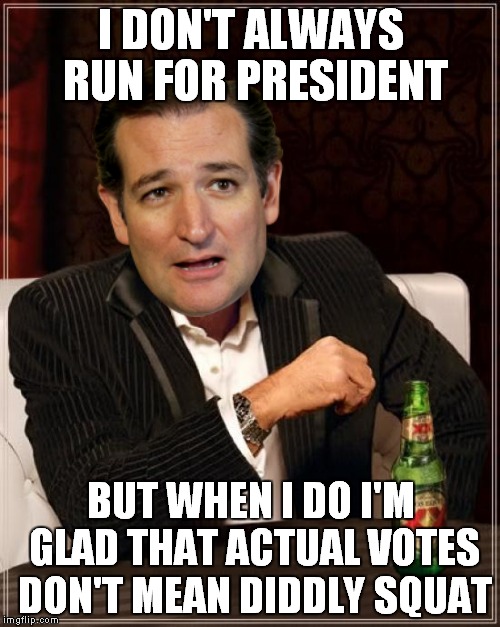 The Most Interesting Man In The World Meme | I DON'T ALWAYS RUN FOR PRESIDENT BUT WHEN I DO I'M GLAD THAT ACTUAL VOTES DON'T MEAN DIDDLY SQUAT | image tagged in memes,the most interesting man in the world | made w/ Imgflip meme maker