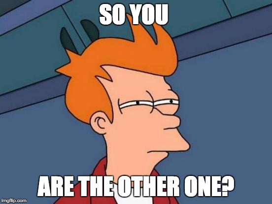 Futurama Fry Meme | SO YOU ARE THE OTHER ONE? | image tagged in memes,futurama fry | made w/ Imgflip meme maker