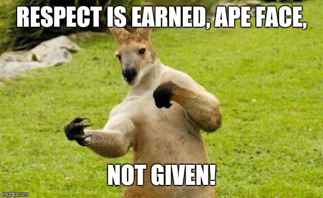 RESPECT IS EARNED, APE FACE, NOT GIVEN! | made w/ Imgflip meme maker