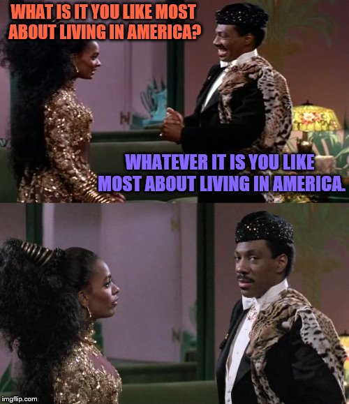 Whatever You Like | WHAT IS IT YOU LIKE MOST ABOUT LIVING IN AMERICA? WHATEVER IT IS YOU LIKE MOST ABOUT LIVING IN AMERICA. | image tagged in whatever you like | made w/ Imgflip meme maker