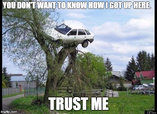 Secure Parking | YOU DON'T WANT TO KNOW HOW I GOT UP HERE. TRUST ME | image tagged in memes,secure parking | made w/ Imgflip meme maker