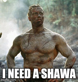 Predator |  I NEED A SHAWA | image tagged in memes,predator | made w/ Imgflip meme maker