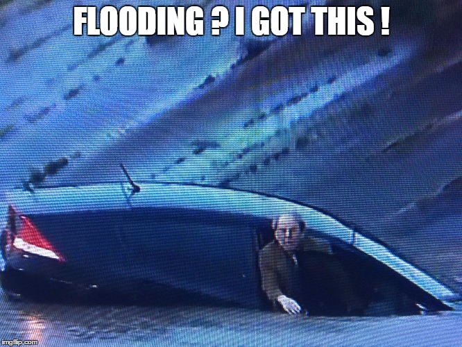 flooded | FLOODING ? I GOT THIS ! | image tagged in flooded | made w/ Imgflip meme maker