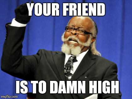 Too Damn High | YOUR FRIEND; IS TO DAMN HIGH | image tagged in memes,too damn high | made w/ Imgflip meme maker