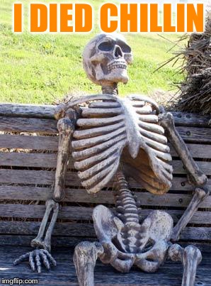 Waiting Skeleton | I DIED CHILLIN | image tagged in memes,waiting skeleton | made w/ Imgflip meme maker