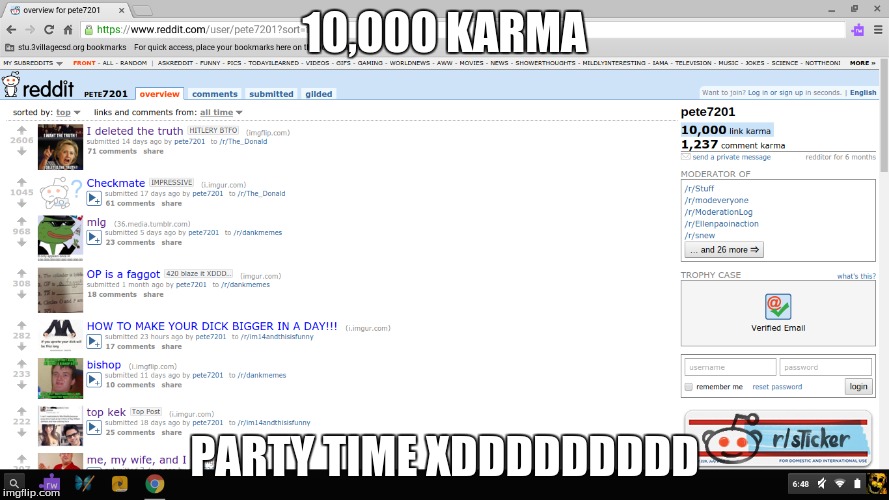 10,000 KARMA; PARTY TIME XDDDDDDDDD | made w/ Imgflip meme maker
