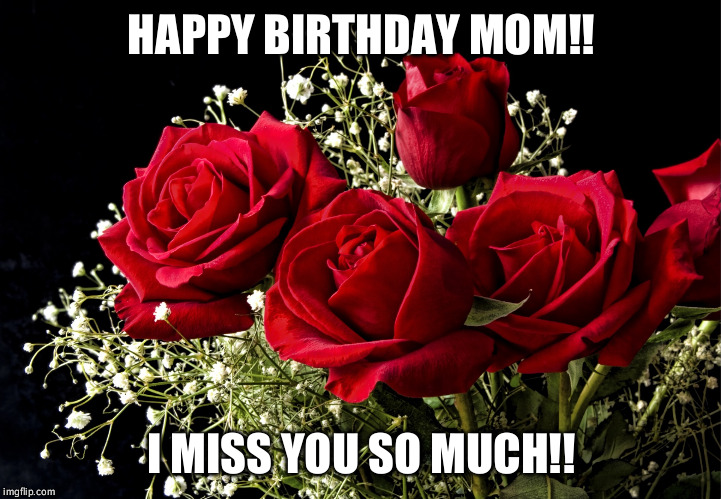 Roses | HAPPY BIRTHDAY MOM!! I MISS YOU SO MUCH!! | image tagged in roses | made w/ Imgflip meme maker