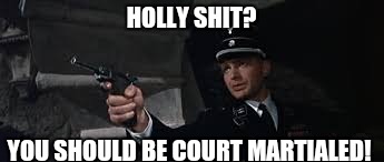 HOLLY SHIT? YOU SHOULD BE COURT MARTIALED! | made w/ Imgflip meme maker