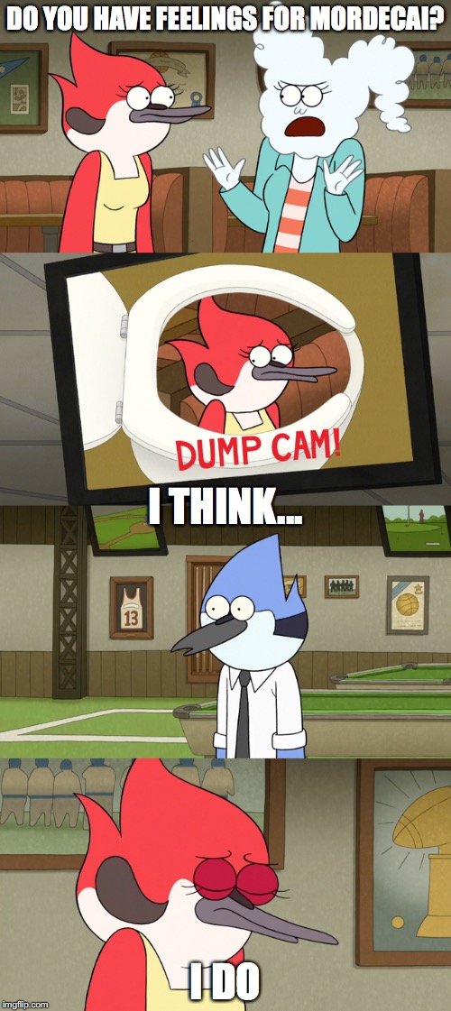 Margaret's Confession | DO YOU HAVE FEELINGS FOR MORDECAI? I THINK... I DO | image tagged in regular show,mordecai,cj,memes,margaret | made w/ Imgflip meme maker