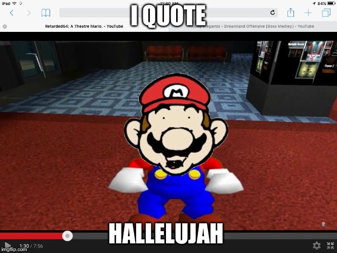 I QUOTE; HALLELUJAH | image tagged in smg4 | made w/ Imgflip meme maker