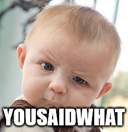 Skeptical Baby | YOUSAIDWHAT | image tagged in memes,skeptical baby | made w/ Imgflip meme maker