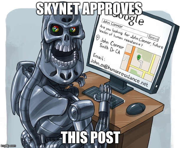 SKYNET APPROVES; THIS POST | image tagged in skynet | made w/ Imgflip meme maker