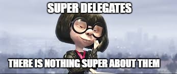 Edna Mode | SUPER DELEGATES; THERE IS NOTHING SUPER ABOUT THEM | image tagged in super delegates,politics | made w/ Imgflip meme maker