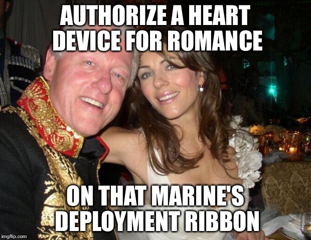 New intern | AUTHORIZE A HEART DEVICE FOR ROMANCE ON THAT MARINE'S DEPLOYMENT RIBBON | image tagged in new intern | made w/ Imgflip meme maker