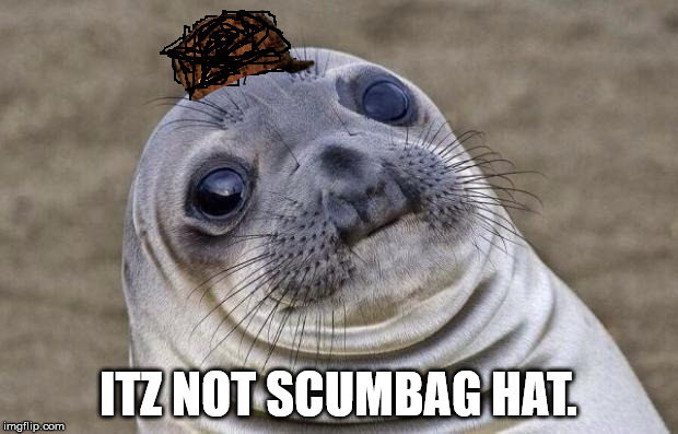 Awkward Moment Sealion Meme | ITZ NOT SCUMBAG HAT. | image tagged in memes,awkward moment sealion,scumbag | made w/ Imgflip meme maker