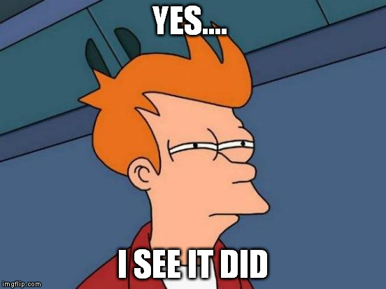 Futurama Fry Meme | YES.... I SEE IT DID | image tagged in memes,futurama fry | made w/ Imgflip meme maker
