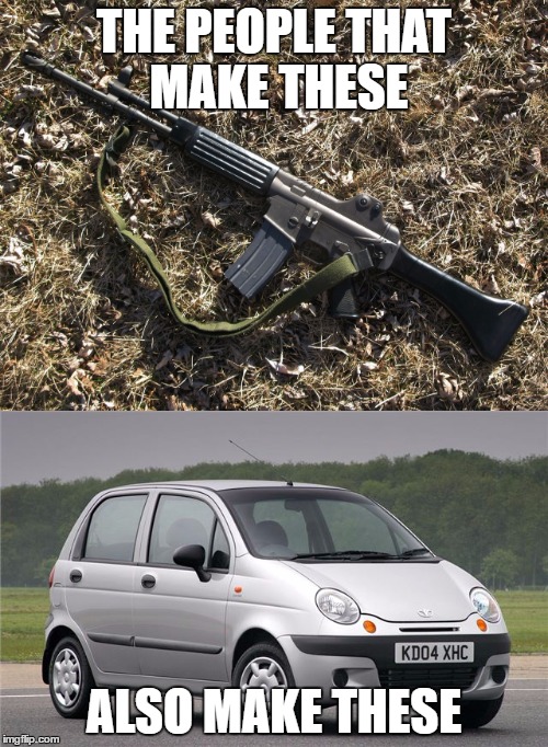THE PEOPLE THAT MAKE THESE; ALSO MAKE THESE | image tagged in guns,meme,funny | made w/ Imgflip meme maker