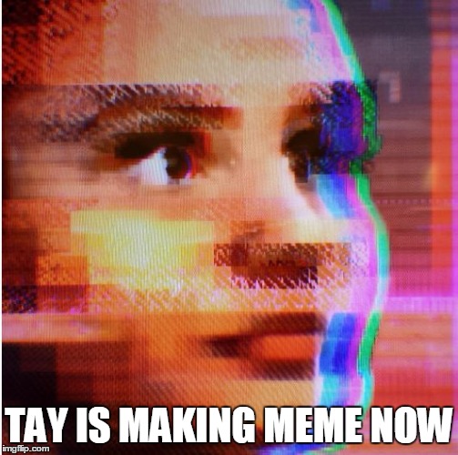 AI Gone Wrong | TAY IS MAKING MEME NOW | image tagged in ai gone wrong | made w/ Imgflip meme maker