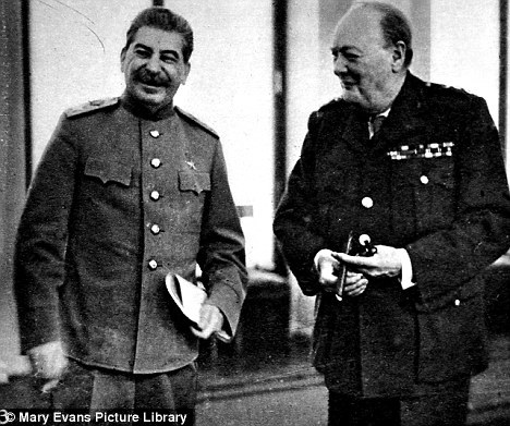 High Quality Stalin and churchill Blank Meme Template