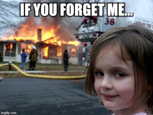 Disaster Girl Meme | IF YOU FORGET ME... | image tagged in memes,disaster girl | made w/ Imgflip meme maker