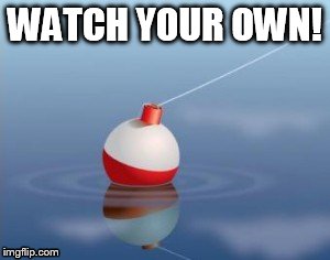 Watch your own Bobber! | WATCH YOUR OWN! | image tagged in bobber,fishing,pay attention | made w/ Imgflip meme maker