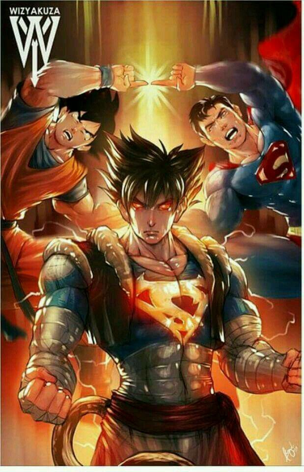 Superman and goku fusion Blank Meme Template