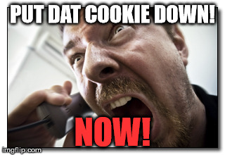 Couldn't resist making that stupid joke. | PUT DAT COOKIE DOWN! NOW! | image tagged in memes,shouter | made w/ Imgflip meme maker
