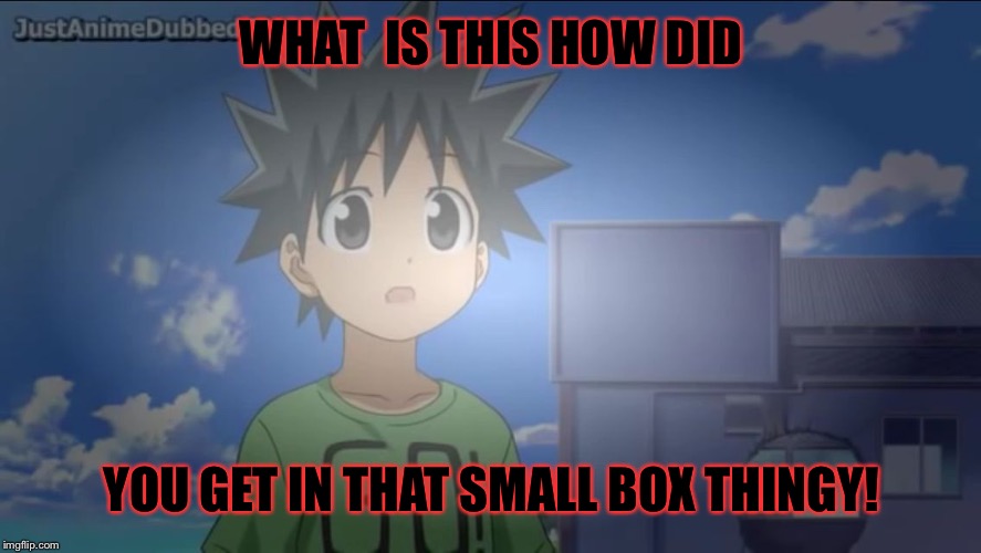  WHAT  IS THIS HOW DID; YOU GET IN THAT SMALL BOX THINGY! | image tagged in oo | made w/ Imgflip meme maker