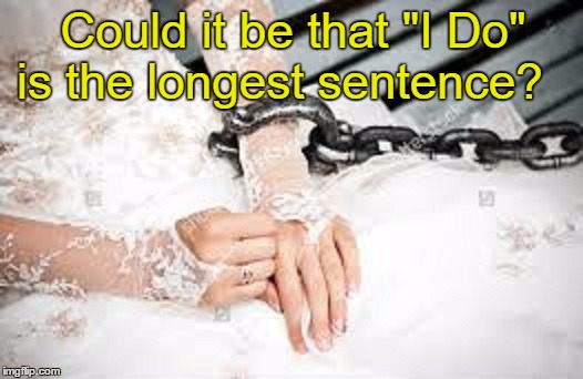 I am is reportedly the shortest sentence in the English language. | Could it be that "I Do" is the longest sentence? | image tagged in memes,funny,married | made w/ Imgflip meme maker