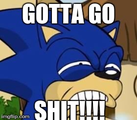 Scared sonic | GOTTA
GO; SHIT!!!! | image tagged in scared sonic | made w/ Imgflip meme maker