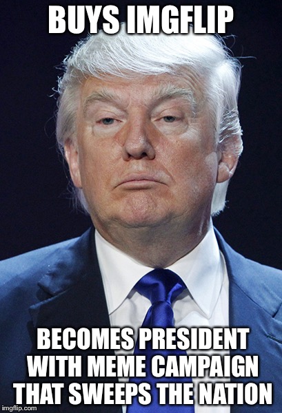 Advertising with memes... It will make your head spin | BUYS IMGFLIP; BECOMES PRESIDENT WITH MEME CAMPAIGN THAT SWEEPS THE NATION | image tagged in donald trump,memes | made w/ Imgflip meme maker