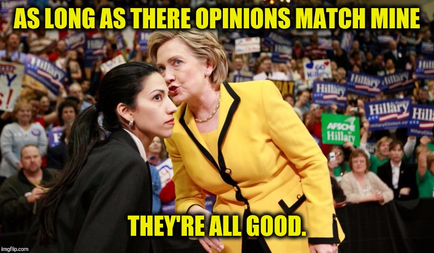 AS LONG AS THERE OPINIONS MATCH MINE THEY'RE ALL GOOD. | made w/ Imgflip meme maker