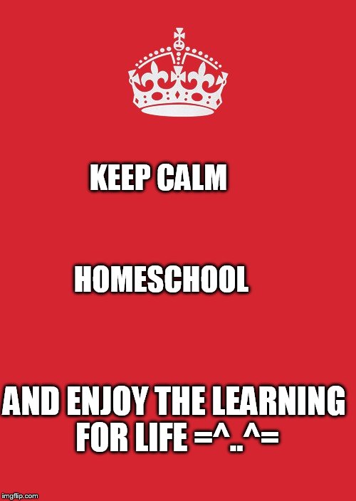 Keep Calm And Carry On Red | KEEP CALM                                                                               HOMESCHOOL; AND ENJOY THE LEARNING FOR LIFE =^..^= | image tagged in memes,keep calm and carry on red | made w/ Imgflip meme maker