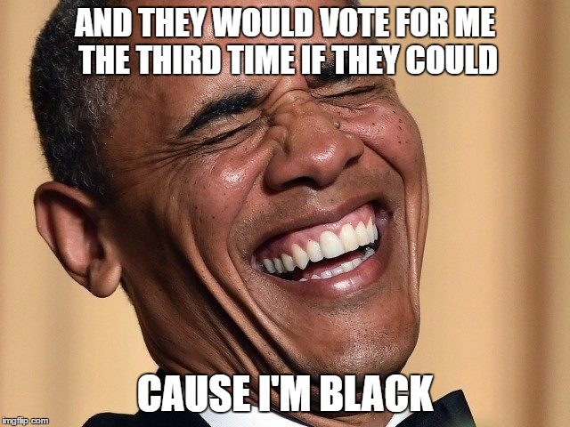 AND THEY WOULD VOTE FOR ME THE THIRD TIME IF THEY COULD CAUSE I'M BLACK | made w/ Imgflip meme maker