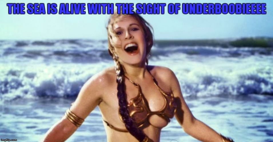 THE SEA IS ALIVE WITH THE SIGHT OF UNDERBOOBIEEEE | made w/ Imgflip meme maker