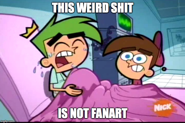 Pregnant Cosmo | THIS WEIRD SHIT; IS NOT FANART | image tagged in fairly odd parents,pregnant,pregnancy,memes,cosmos | made w/ Imgflip meme maker