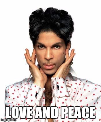 Prince the beast | LOVE AND PEACE | image tagged in prince the beast | made w/ Imgflip meme maker