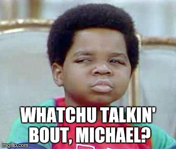 Whatchu Talkin' Bout, Willis? | WHATCHU TALKIN' BOUT, MICHAEL? | image tagged in whatchu talkin' bout willis? | made w/ Imgflip meme maker