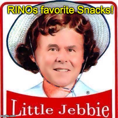 RINOs favorite Snacks! | image tagged in little jebbie,jeb bush | made w/ Imgflip meme maker