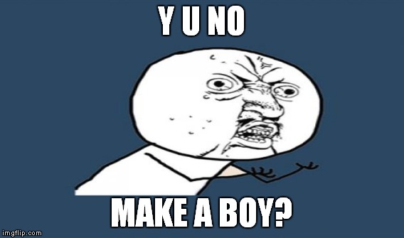 Y U NO MAKE A BOY? | made w/ Imgflip meme maker