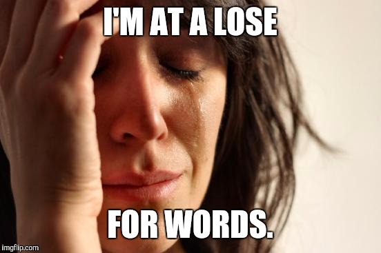 First World Problems Meme | I'M AT A LOSE FOR WORDS. | image tagged in memes,first world problems | made w/ Imgflip meme maker