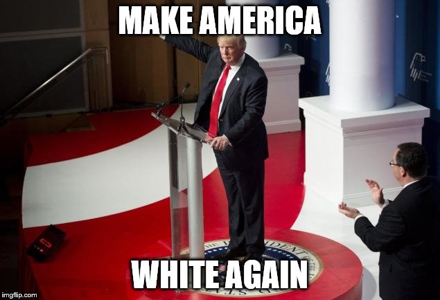 Welp, we all knew this was coming sooner or later... | MAKE AMERICA; WHITE AGAIN | image tagged in nazi trump,nazi | made w/ Imgflip meme maker