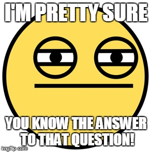 I'M PRETTY SURE YOU KNOW THE ANSWER TO THAT QUESTION! | made w/ Imgflip meme maker